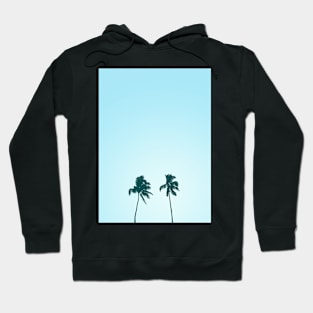 Twin Retro Palm Tree Silhouette Design Hoodie